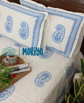 Asmaani Gulbahaar Bedsheet with 2 Pillow Cover Set - 220TC - Moriyo Decor